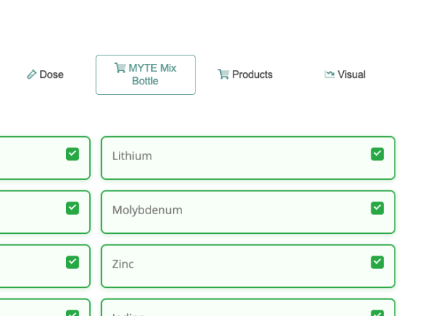 MYTE custom bottle order process on TRITON Lab dashboard